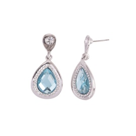 EARWORKS TEAR DROP AQUA CRYSTAL RH 1706