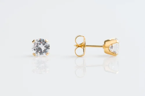 7551 0100 - SYS75 24K G/P 6mm CUBIC ZIRCONIA