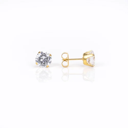 7571 0100 - SYS75 24K G/P 8mm CUBIC ZIRCONIA