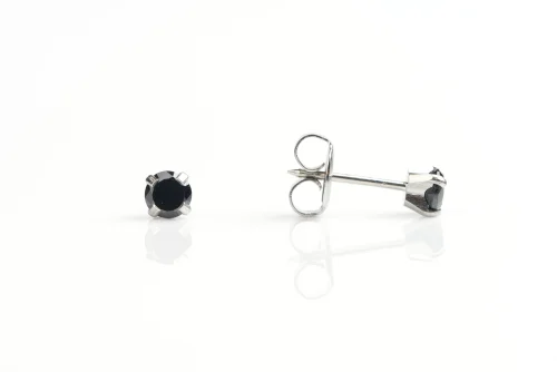 7522 0160 - SYS75 S/STEEL 4mm BLACK CUBIC ZIRCONIA