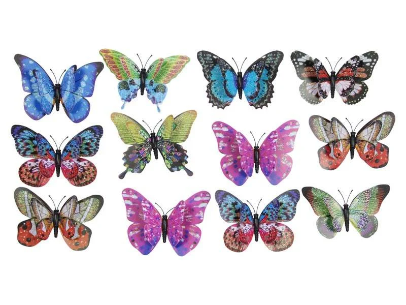 g6m017 - MAGNET BUTTERFLY WITH THERMOMETER (12 PK)