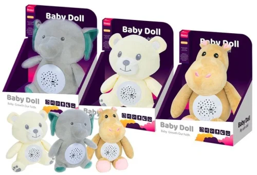T6B121 - BABY DOLL ELEPHANT/HIPPO/BEAR