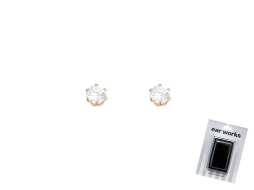 EAR WORKS CZ ROUND 4MM GP
