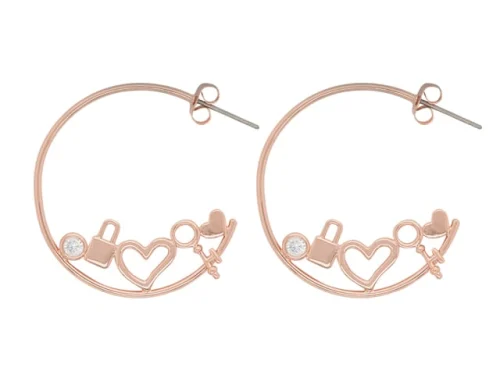 JUST HOOPS LOVE DESIGN HOOP ROSE GOLD