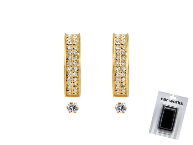 EAR WORKS CRYSTAL HOOP SET GP