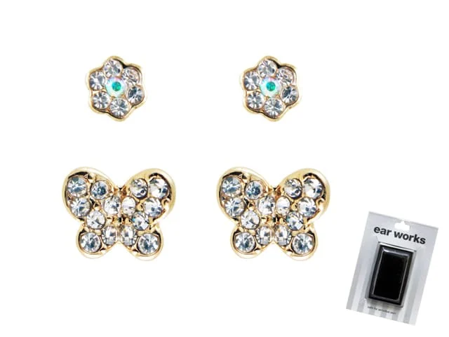 EAR WORKS CRYSTAL DAISY BUTTERFLY GP