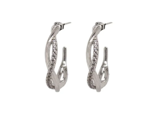 SENSATION TWISTED CZ HOOP RH