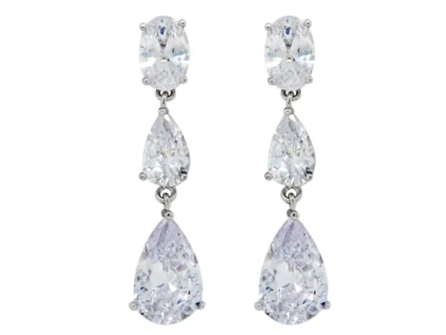 SENSATION CZ 3 DROP EARRING RH