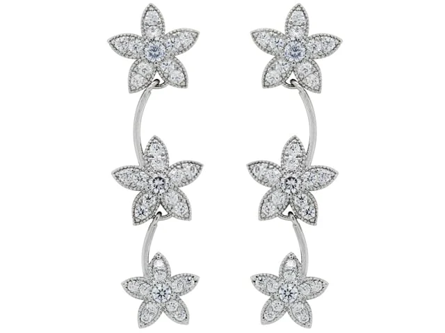 SENSATION CZ 3 FLOWERS DROP RH