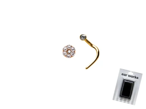 EAR WORKS CRYSTAL DAISY NOSE STUD G/P