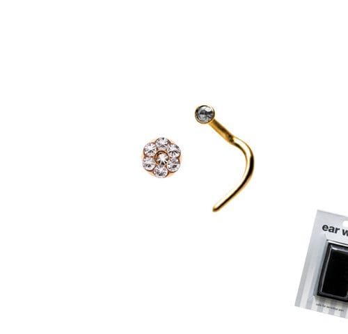 EAR WORKS CRYSTAL DAISY NOSE STUD G/P