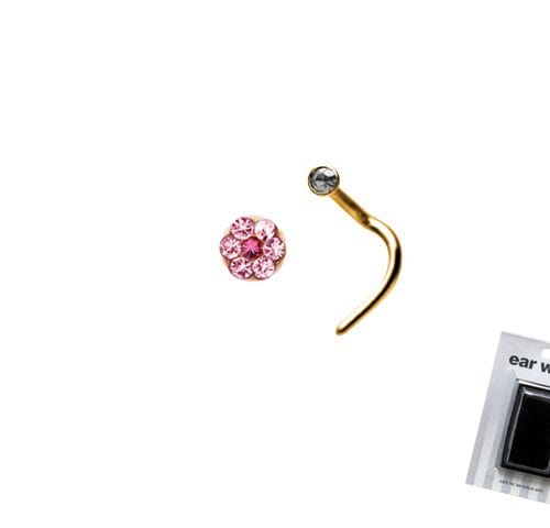 EAR WORKS PINK DAISY NOSE STUD G/P