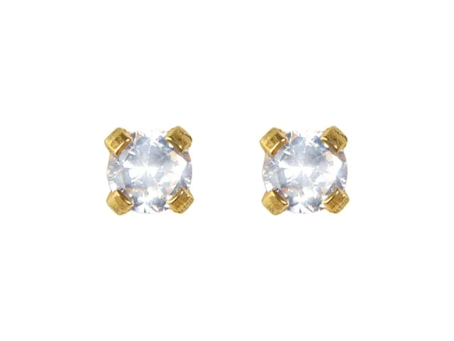 SYS75 24K G/P 3mm CUBIC ZIRCONIA
