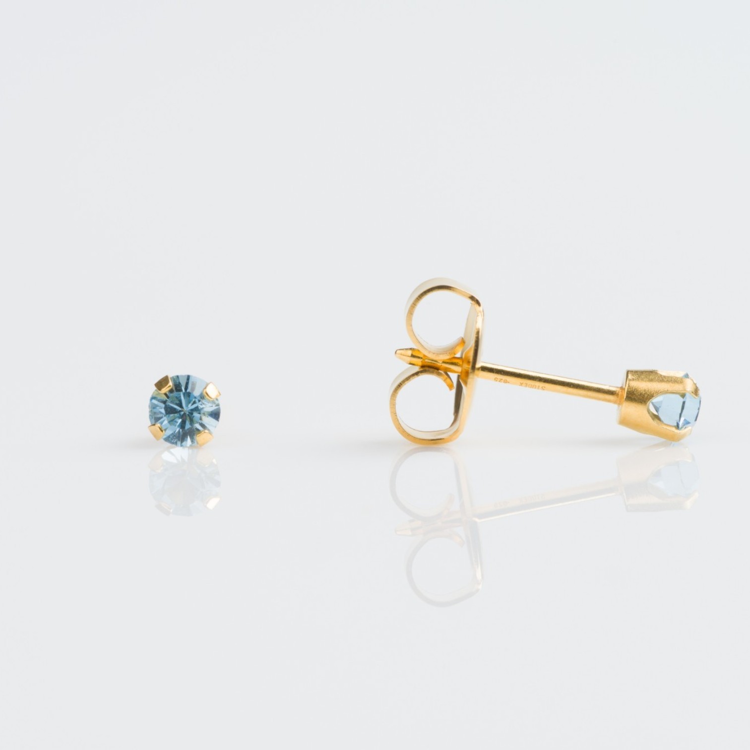 SYS75 14K SOLID GOLD 3mm AQUAMARINE