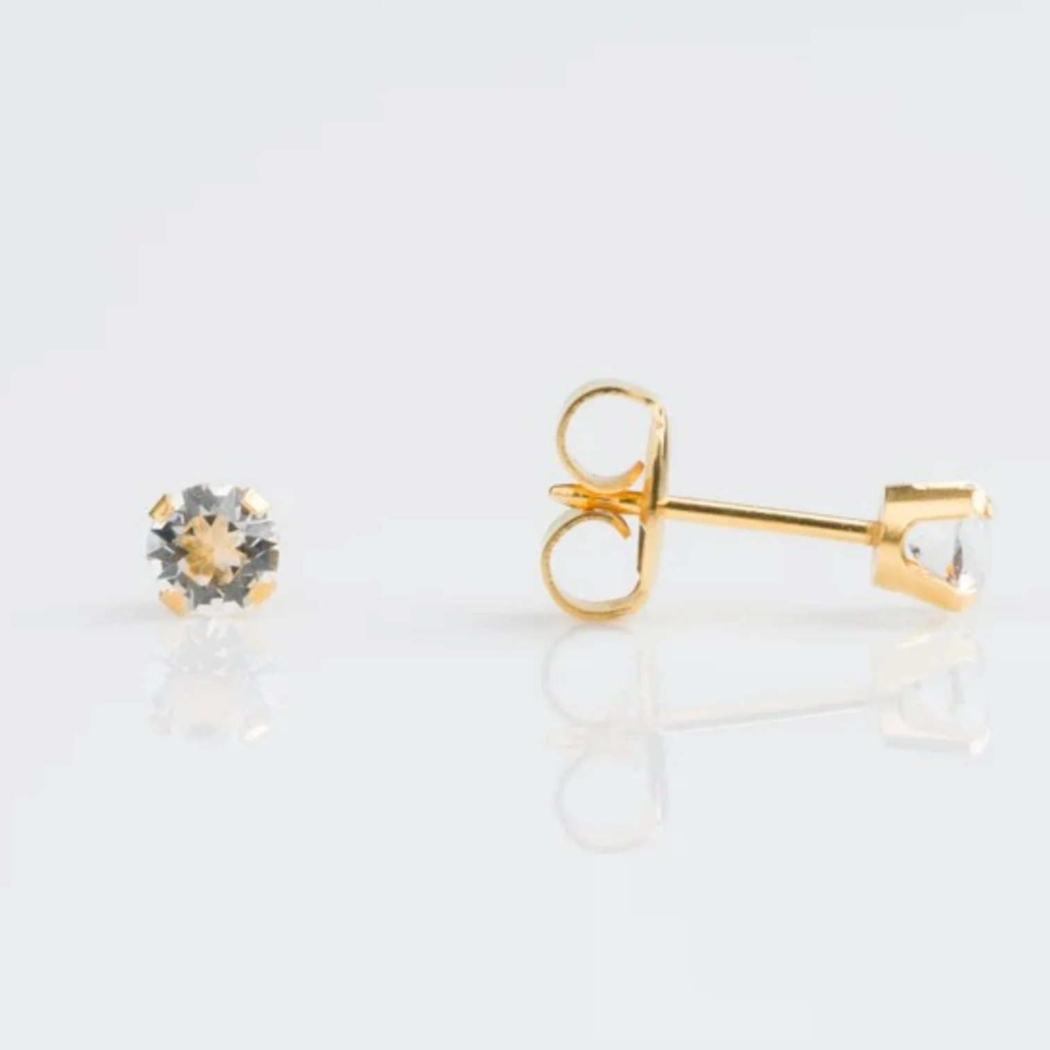 SYS75 14K GOLD CZ 4MM