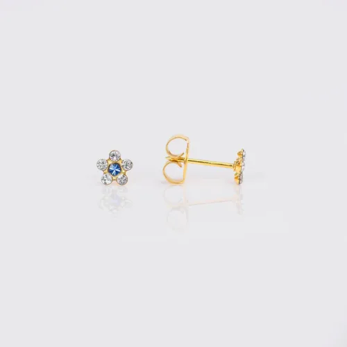 SYS75 14K SOLID GOLD DAISY CRYSTAL/SAPPHIRE