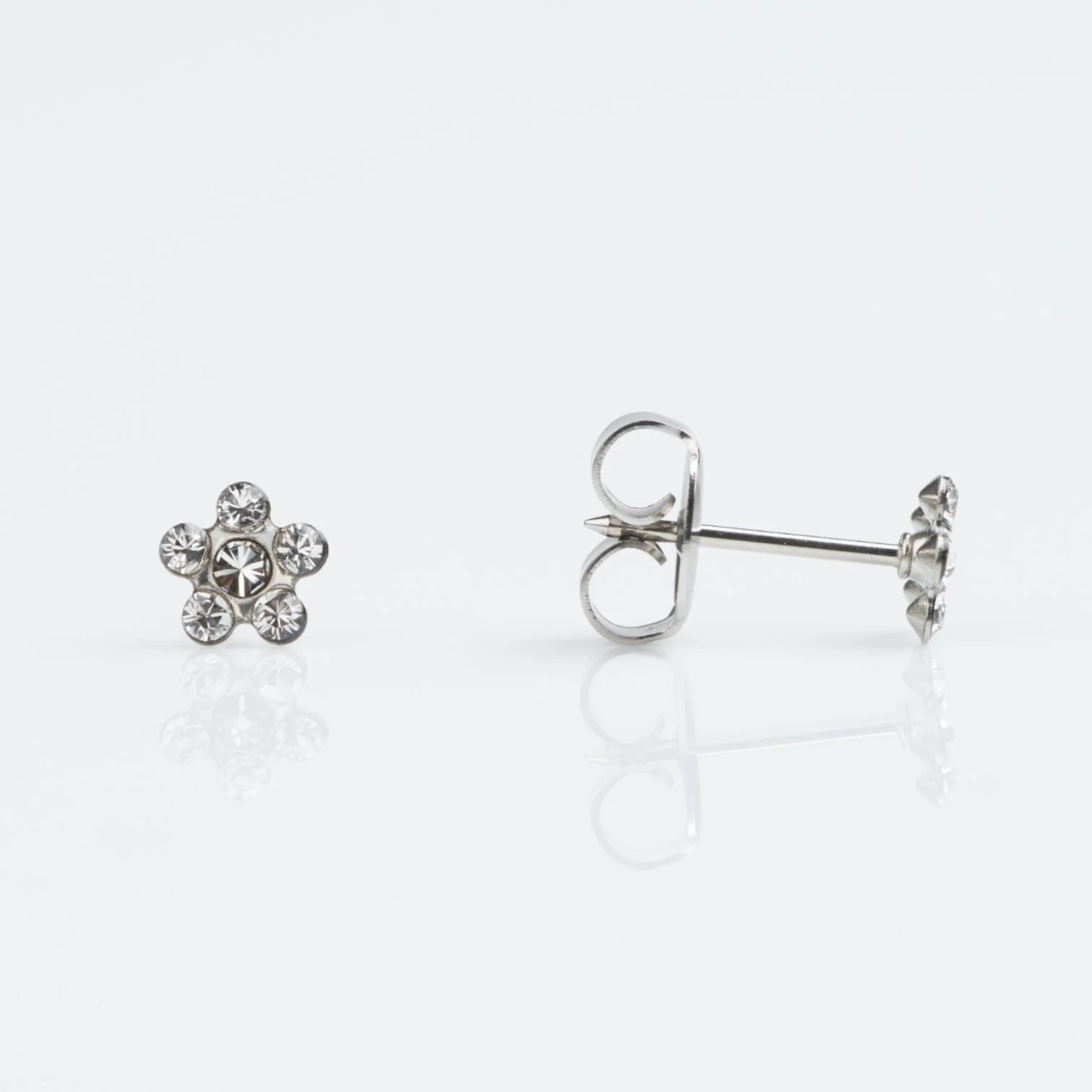 SYS75 14K SOLID WHITE GOLD DAISY CRYSTAL
