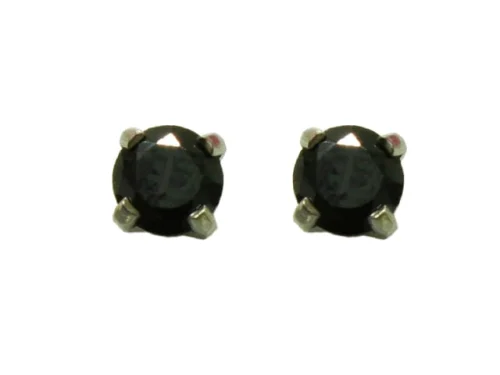 SYS75 S/STEEL 4mm BLACK CUBIC ZIRCONIA