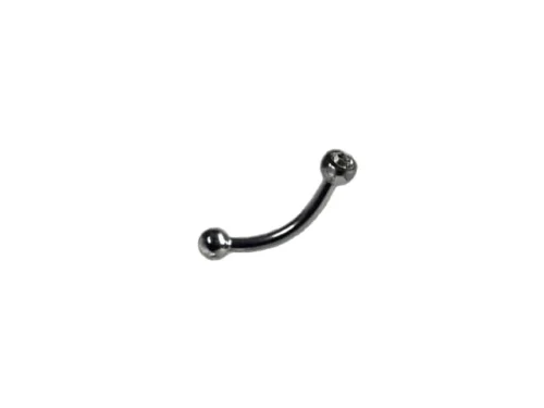 PYGMY BENT BBL S/S CRYSTAL 16G 10MM