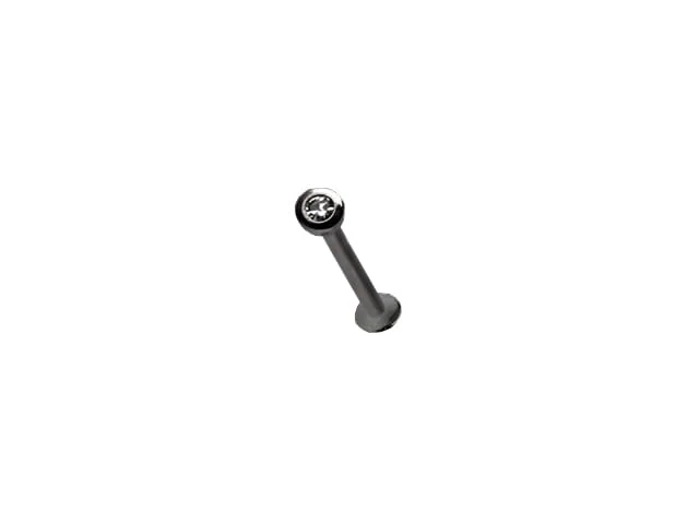 PYGMY LABRET S/S 16G 10MM CRYSTAL