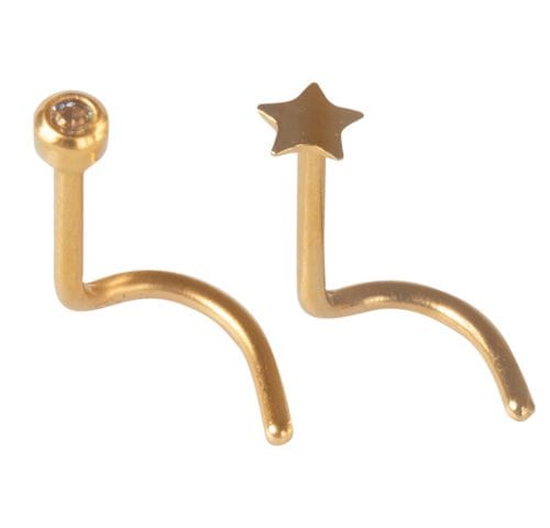 NOSE STUD MINI CRYSTAL & STAR G/P