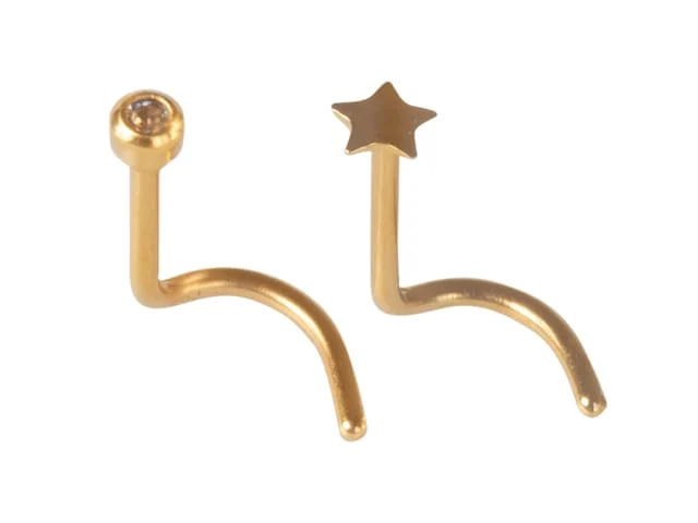 NOSE STUD MINI CRYSTAL & STAR G/P