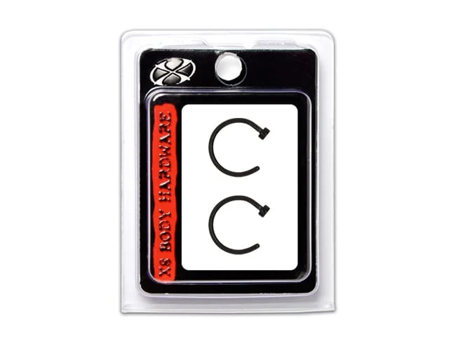 X8 BODY HOOPS DISC S/S BLK 20G 8MM
