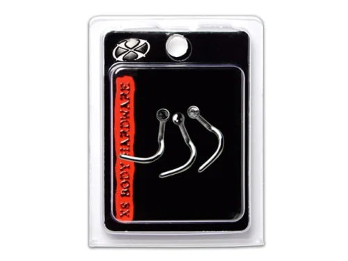 X8 S/S NOSE STUDS JET BLACK 3PK