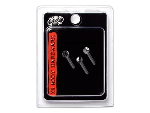 X8 NOSE STUD STRAIGHT POST BLACK/BALL/CRYSTAL 3PK