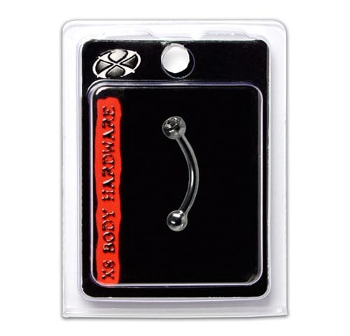 X8 S/S 16G BARBELL BENT CRYSTAL 10MM