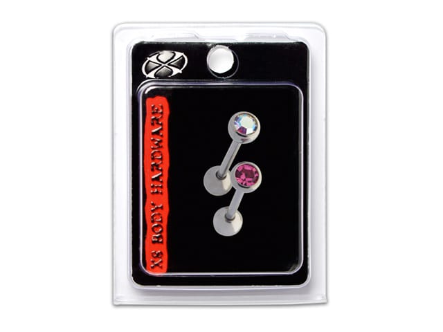 X8 S/S 14G STRAIGHT BARBELL PK-AB