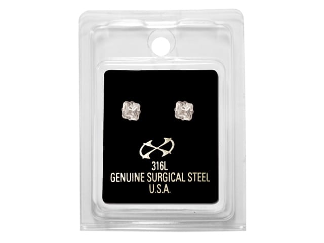 X8 S/S 5MM SQUARE CZ