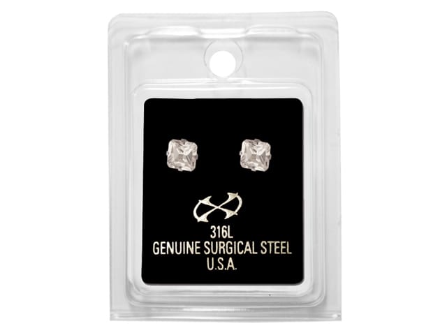 X8 S/S 6MM SQUARE CZ