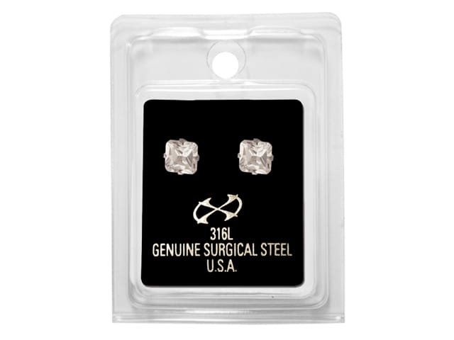 X8 S/S 7MM SQUARE CZ