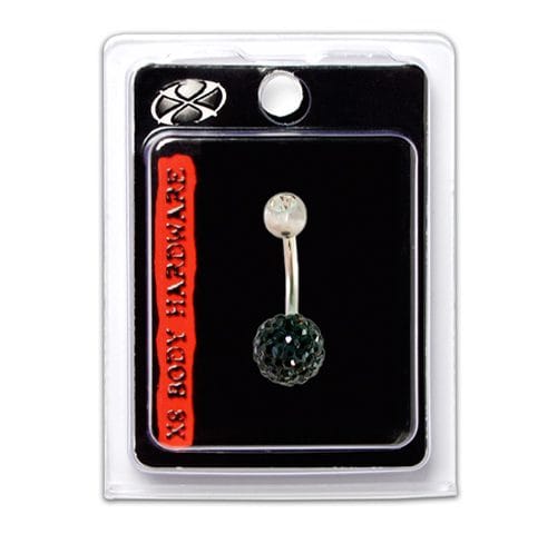 X8 BLACK SPARKLER NAVEL 8MM