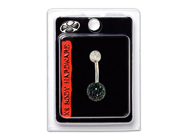 X8 BLACK SPARKLER NAVEL 8MM
