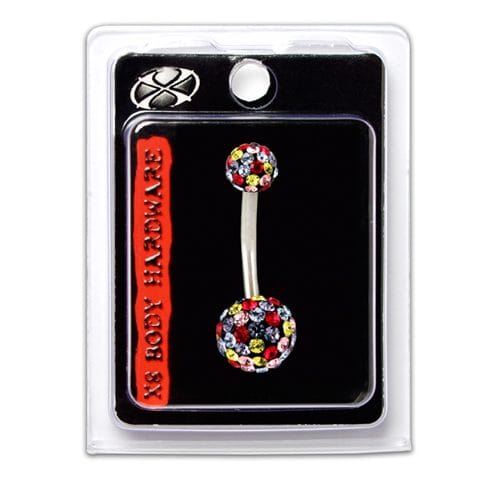 X8 MULTI COLOUR NAVEL 316L 14G 10MM