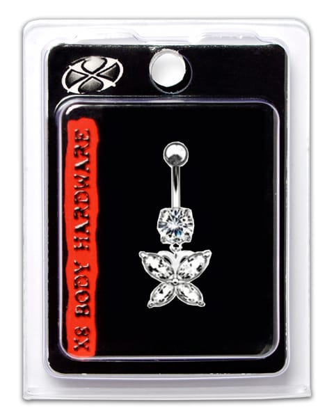 X8 NAVEL CRYSTAL BUTTERFLY