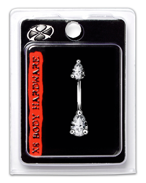 X8 NAVEL CRYSTAL TEARDROP