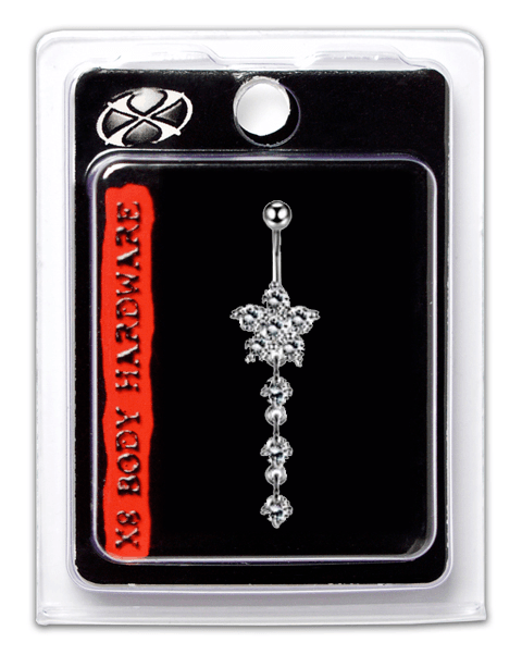 X8 NAVEL CRYSTAL FLOWER DROP