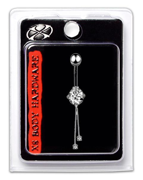 X8 NAVEL CRYSTAL CHAIN DROP