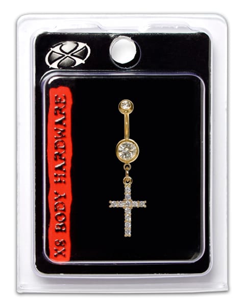 X8 NAVEL GP CROSS DROP CRYSTAL