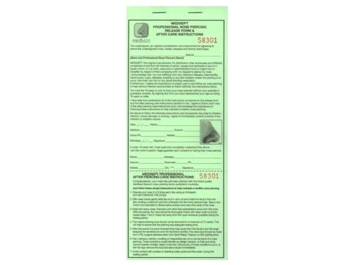 NOSE PIERCING RELEASE FORMS
