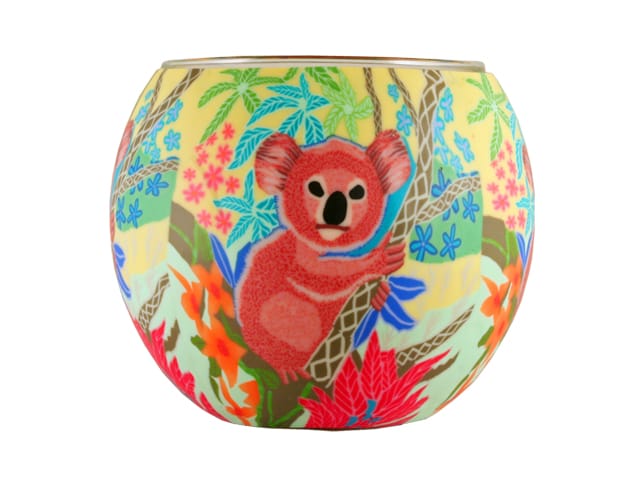GLASS CANDLE HOLDER KOALA