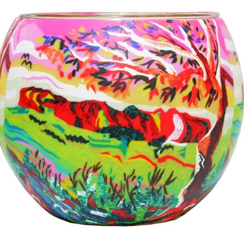 GLASS CANDLE HOLDER OUTBACK AUSTRALIA