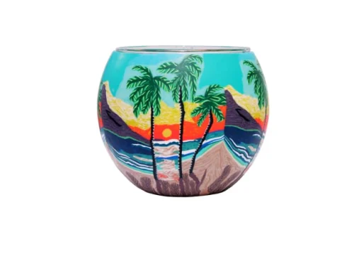 GLASS CANDLE HOLDER BEACH