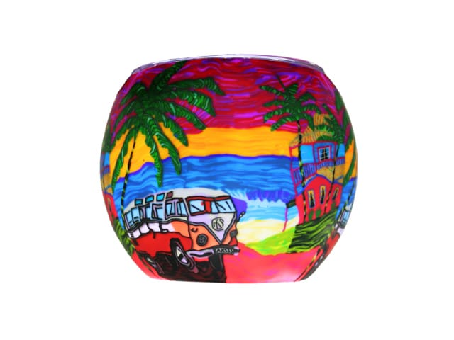 GLASS CANDLE HOLDER BEACH HOUSE