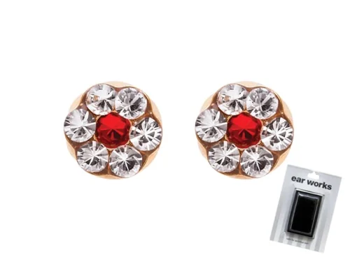 EAR WORKS LARGE DAISY RUBY G/P