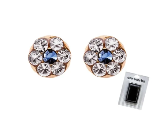 EAR WORKS LARGE DAISY SAPPHIRE G/P