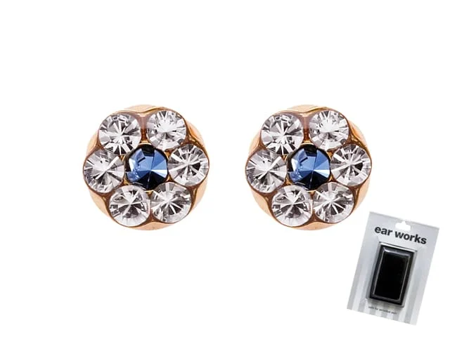 EAR WORKS LARGE DAISY SAPPHIRE G/P